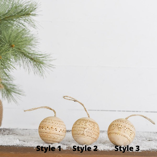 Wood Boho Ornaments