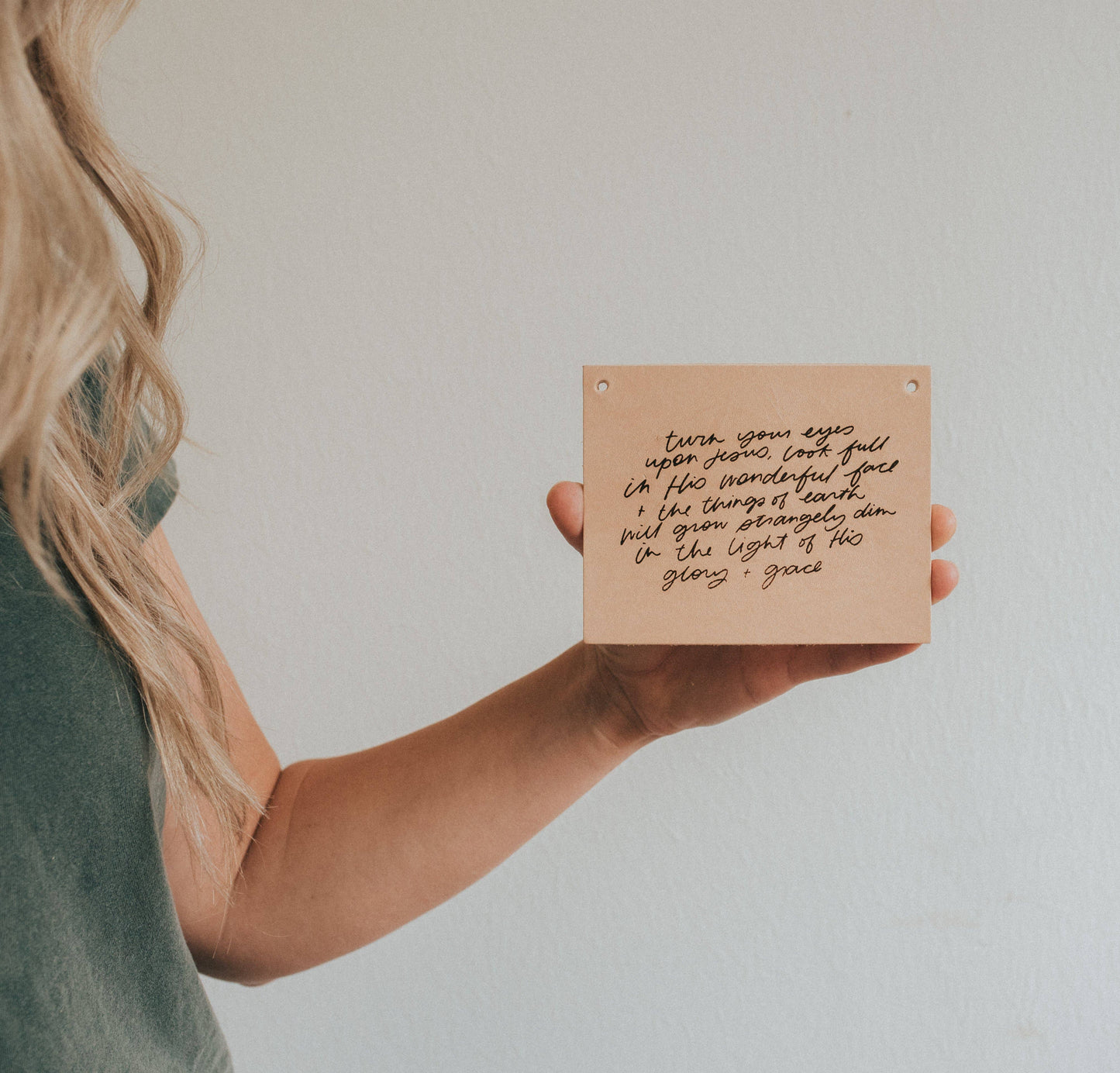 Glory + Grace Mini Leather Banner | Christian Home Goods