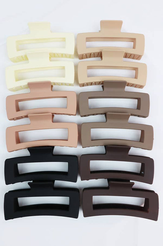 Neutrals Matte Jumbo Hair Claw, The Feathered Farmhouse