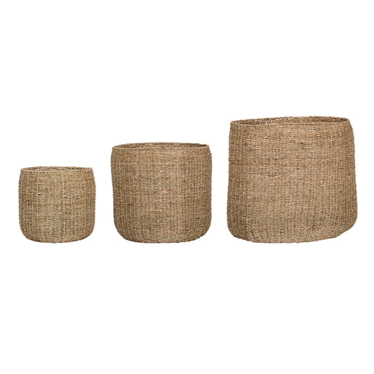 Hand-woven seagrass basket, The Feathered Farmhouse