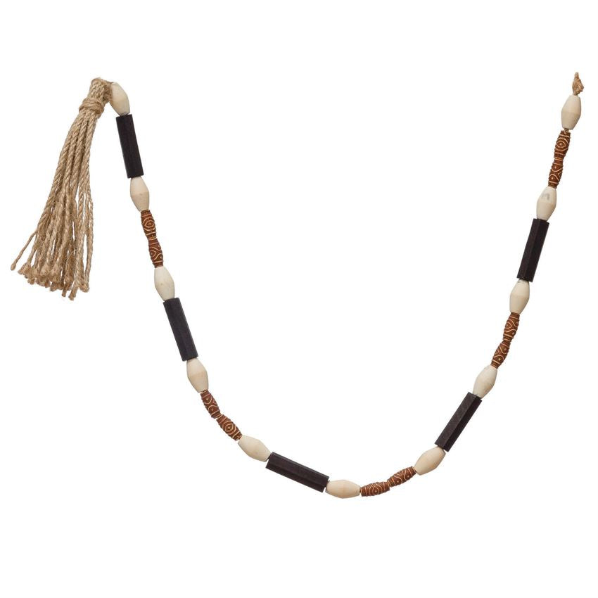 Paulownia Wood Bead Garland, The Feathered Farmhouse