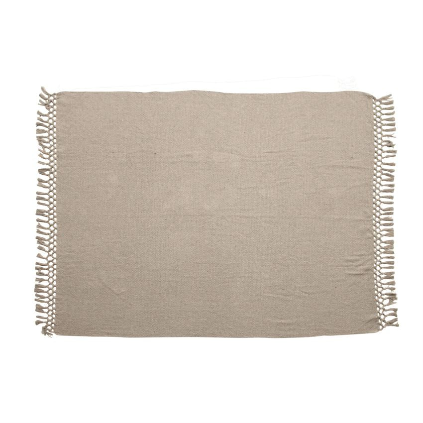 Grey Tassel Throw