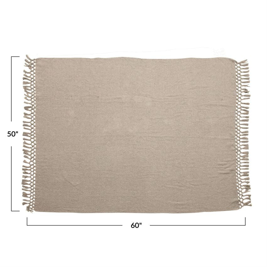 Grey Tassel Throw