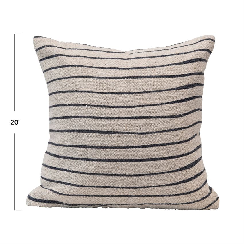 Striped Black + Cream Pillow