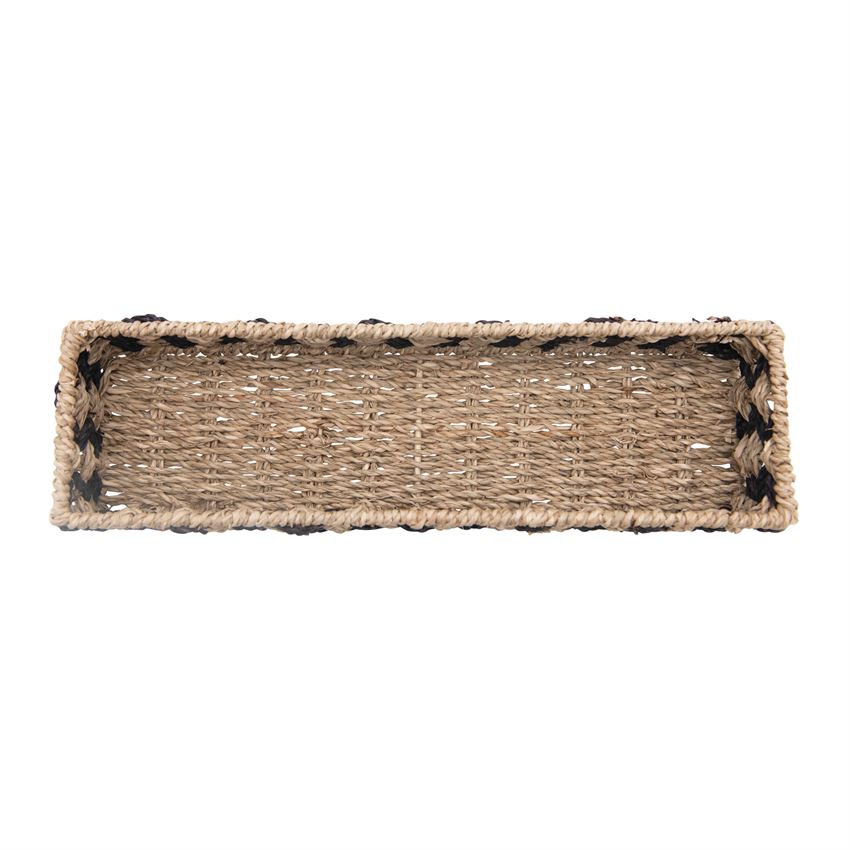 Black + Natural Seagrass Basket