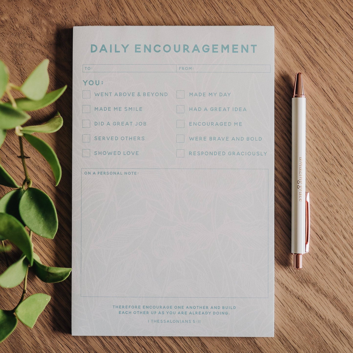 Daily Encouragement Prompt Notepad