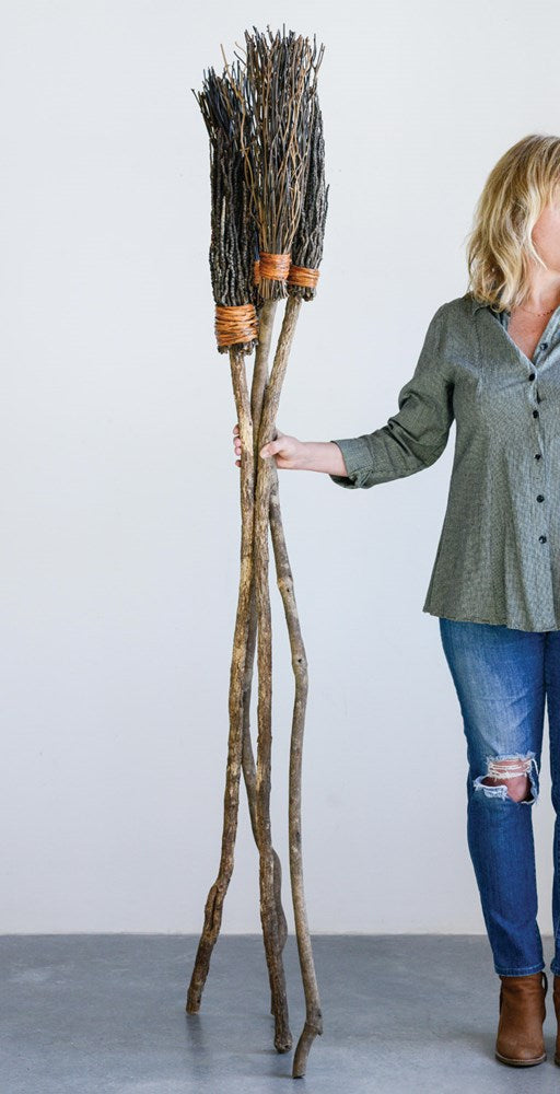 Mango Wood & Coconut Twig Witch's Broom
