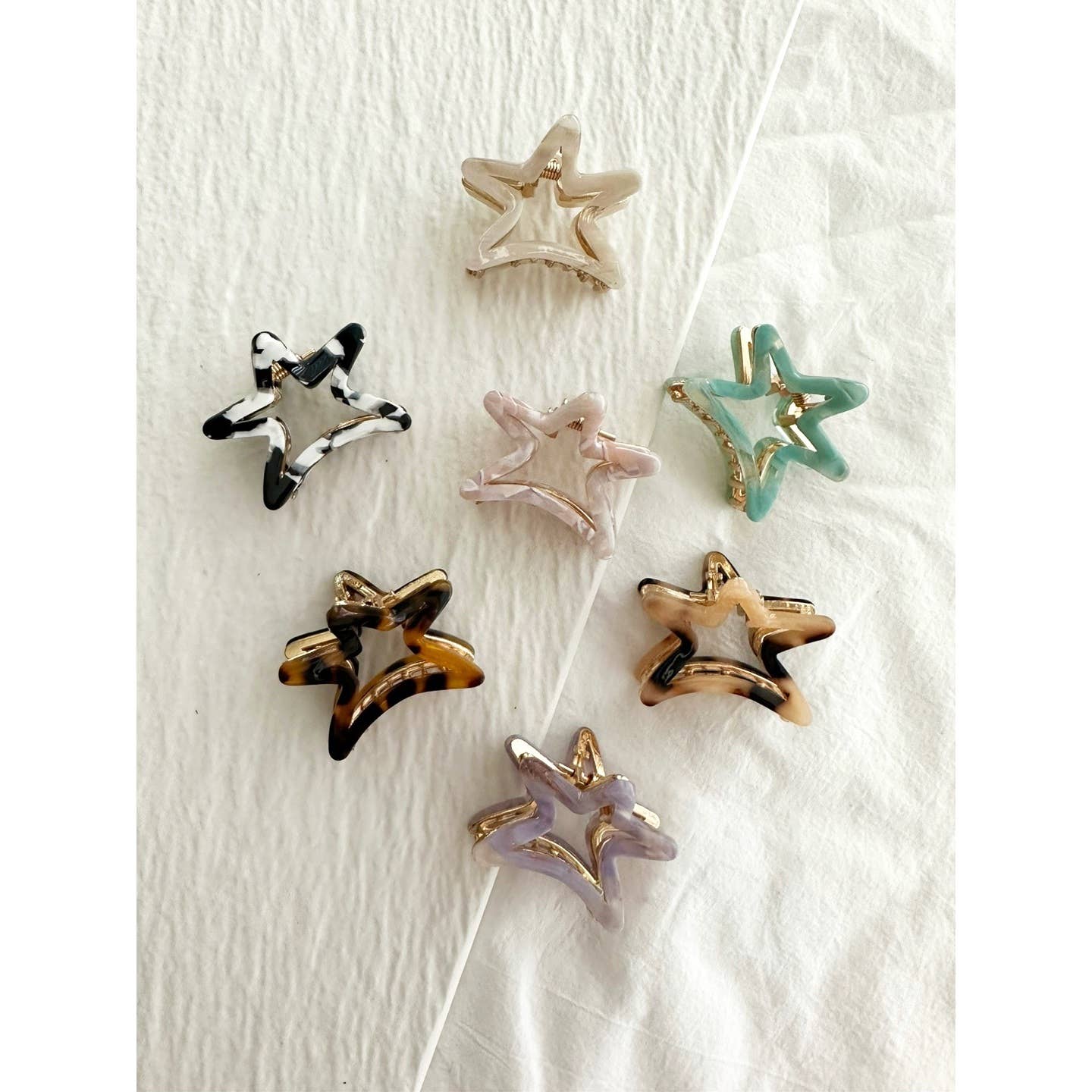 Gold Mini Star Hair Clips