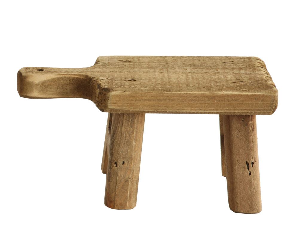Wood Stool Pedestal
