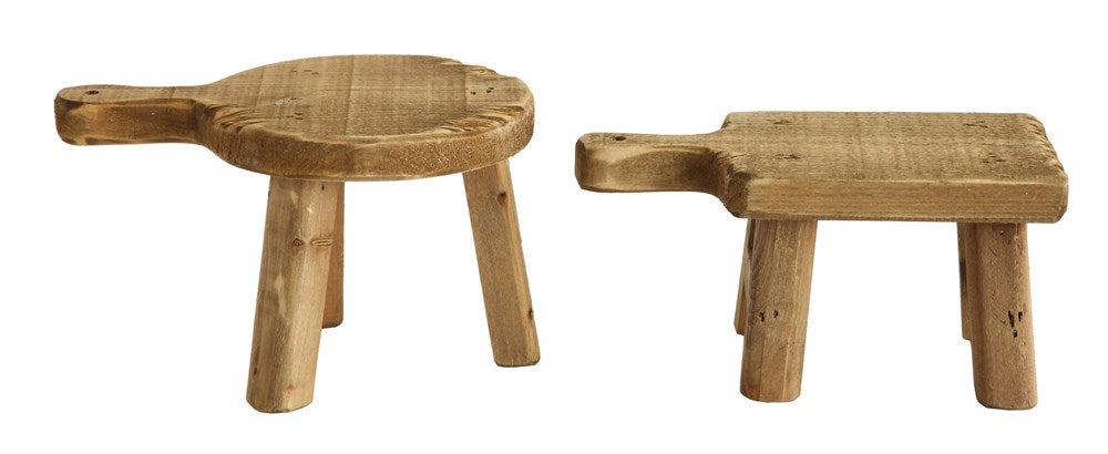 Wood Stool Pedestal