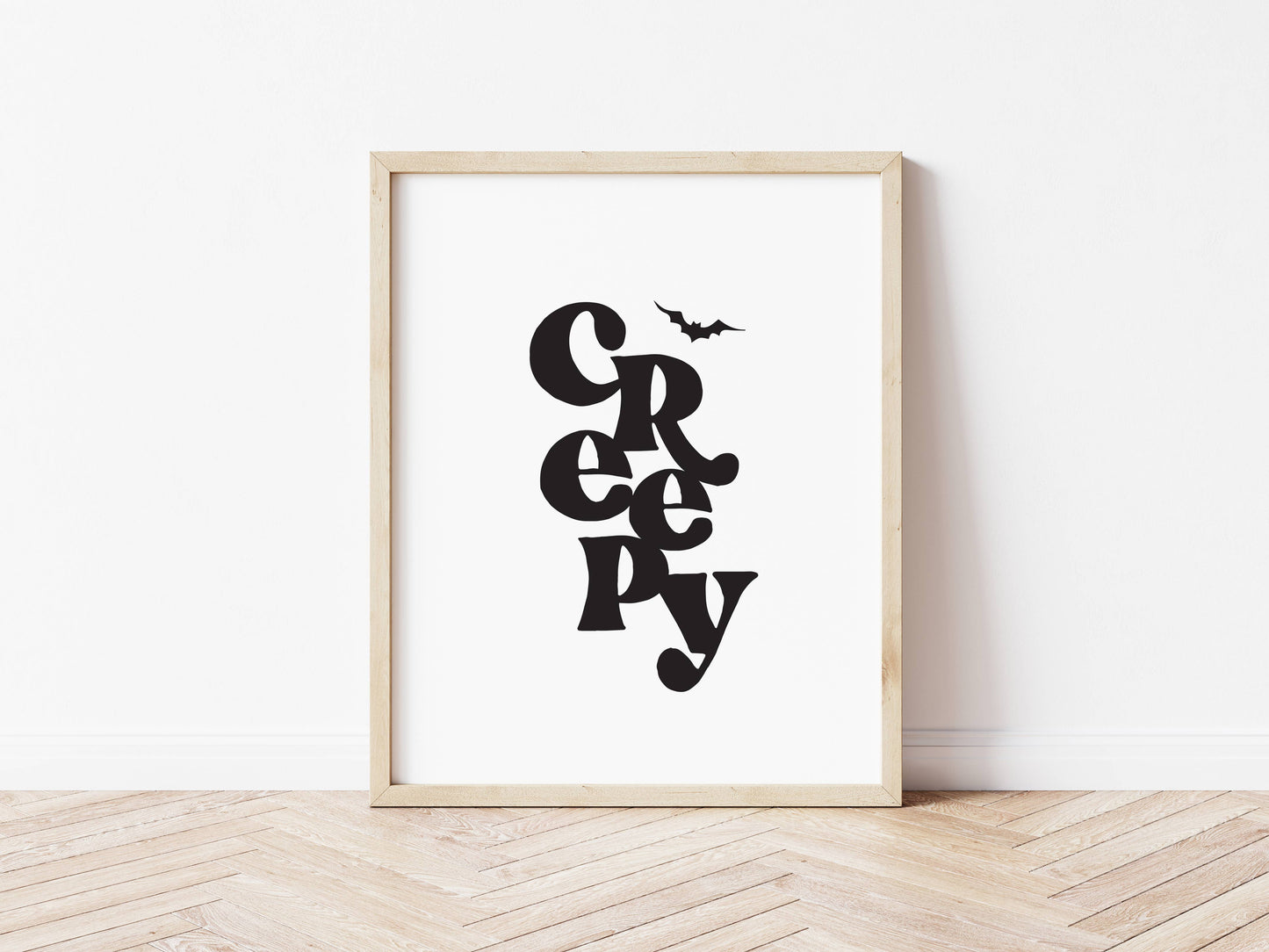 Creepy Typography Halloween Art Print Poster Sign