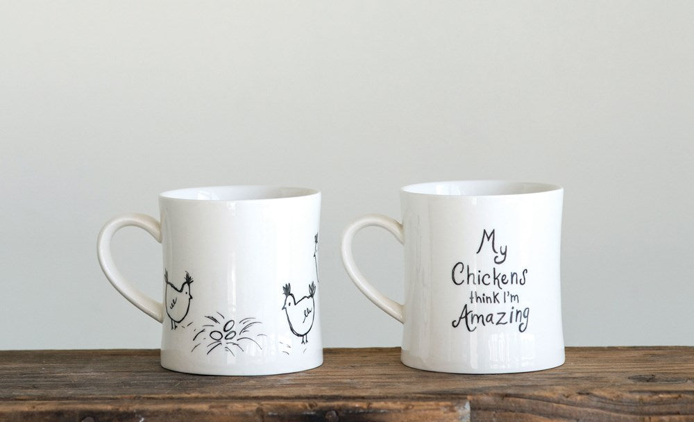 Chicken Stoneware Mugs