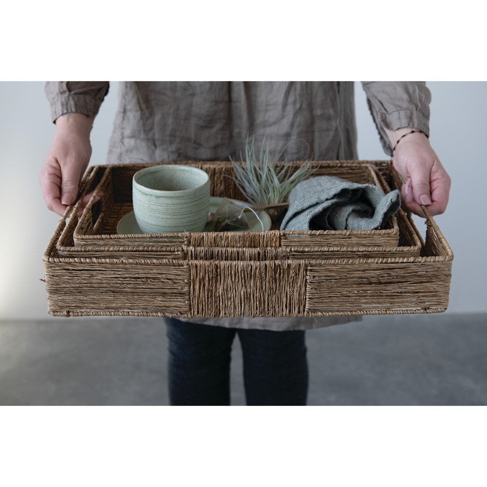 Bamboo + Jute Trays