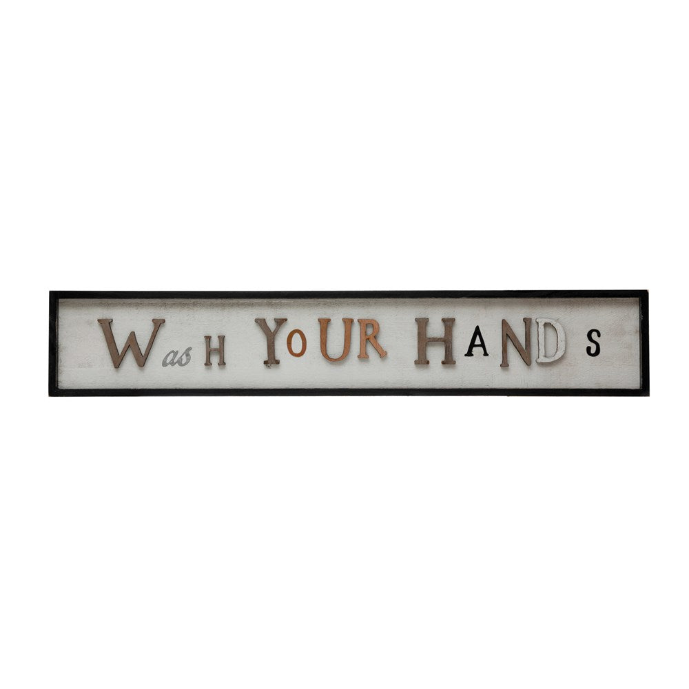 Framed Wash Your Hands Sign