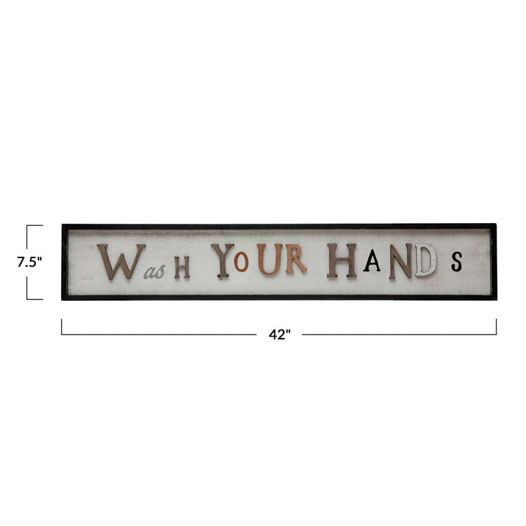 Framed Wash Your Hands Sign