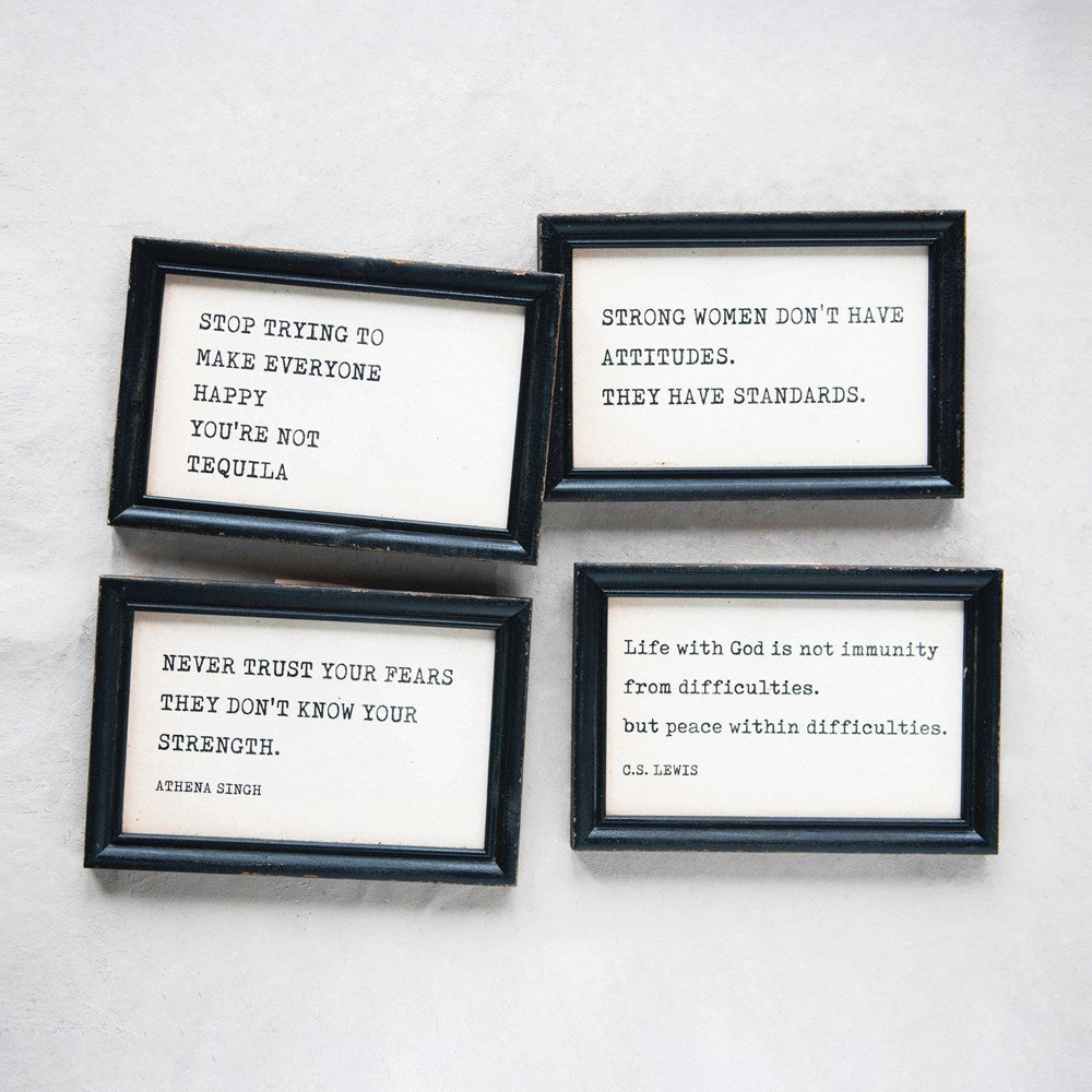 Wood Framed Wall Sayings