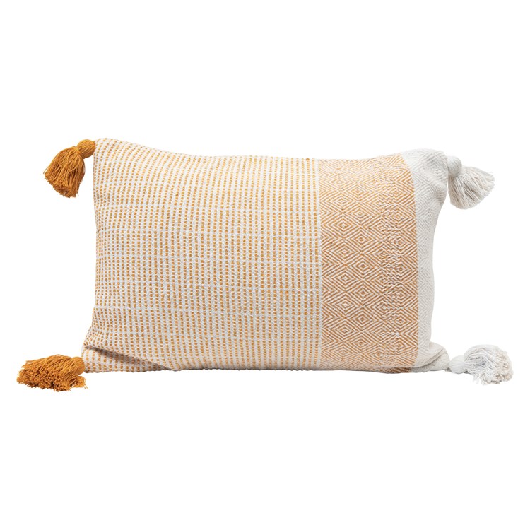 Yellow + Cream Lumbar Pillow
