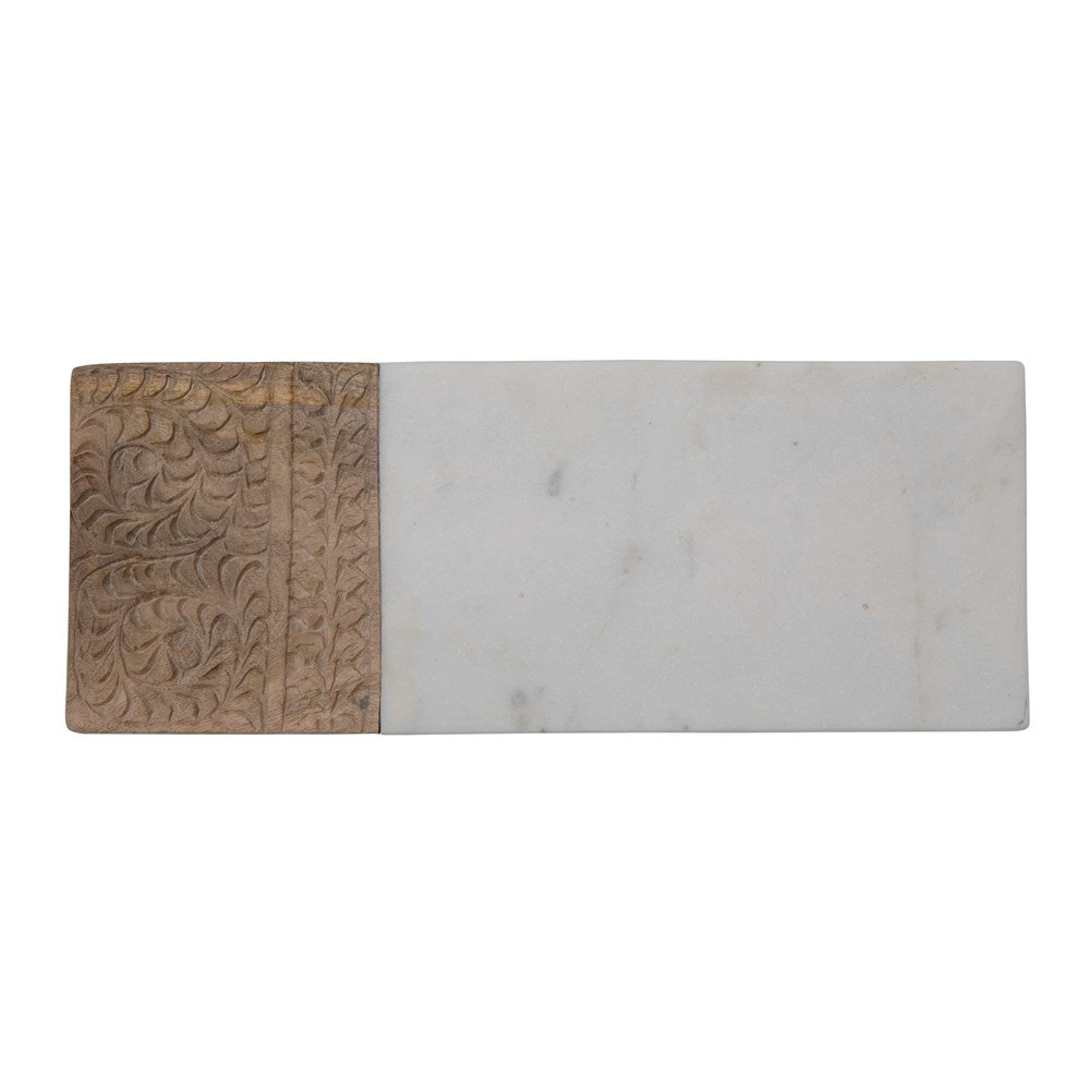 Hand-Carved Mango Wood & Marble Cutting Board