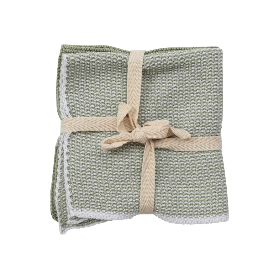 Square Cotton Knit Dish Cloth Set