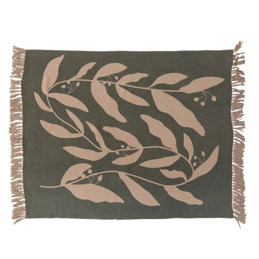 Printed Throw w/ Fringe, The Feathered Farmhouse