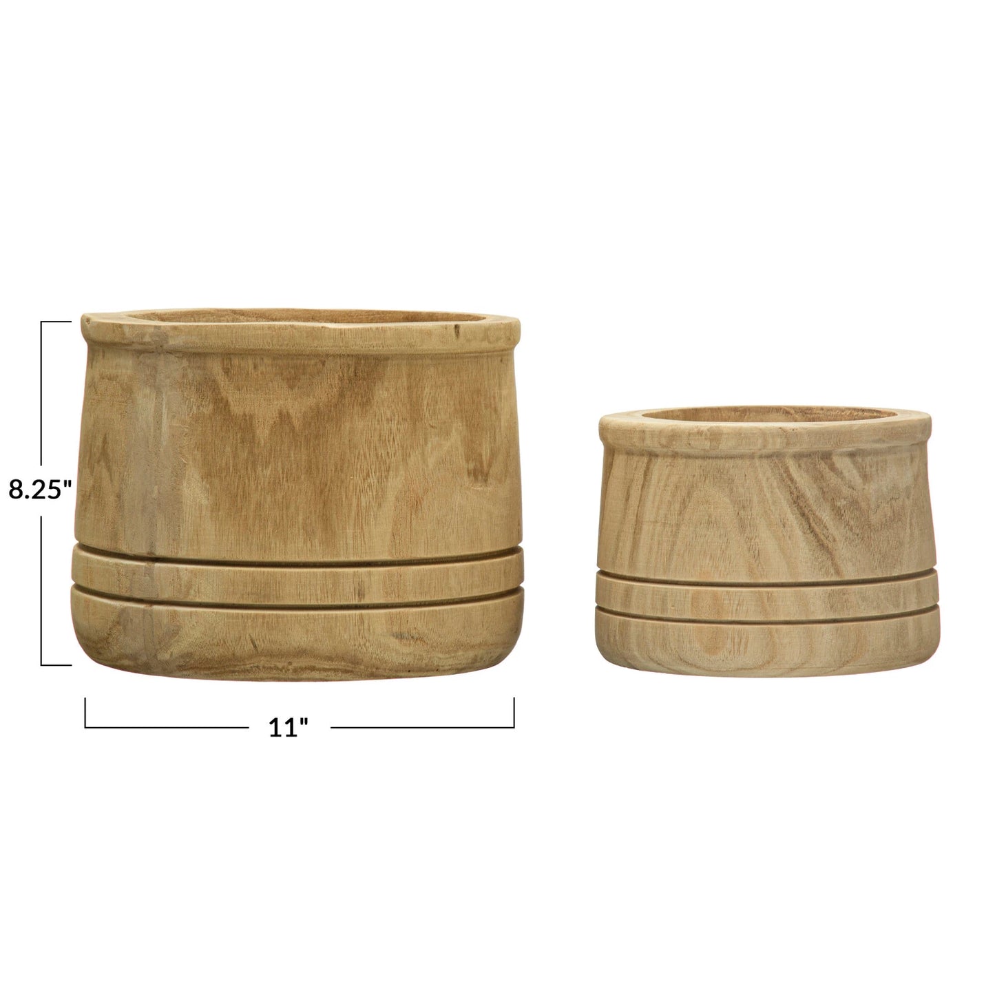 Wood Planter w/ Carved Lines, The Feathered Farmhouse