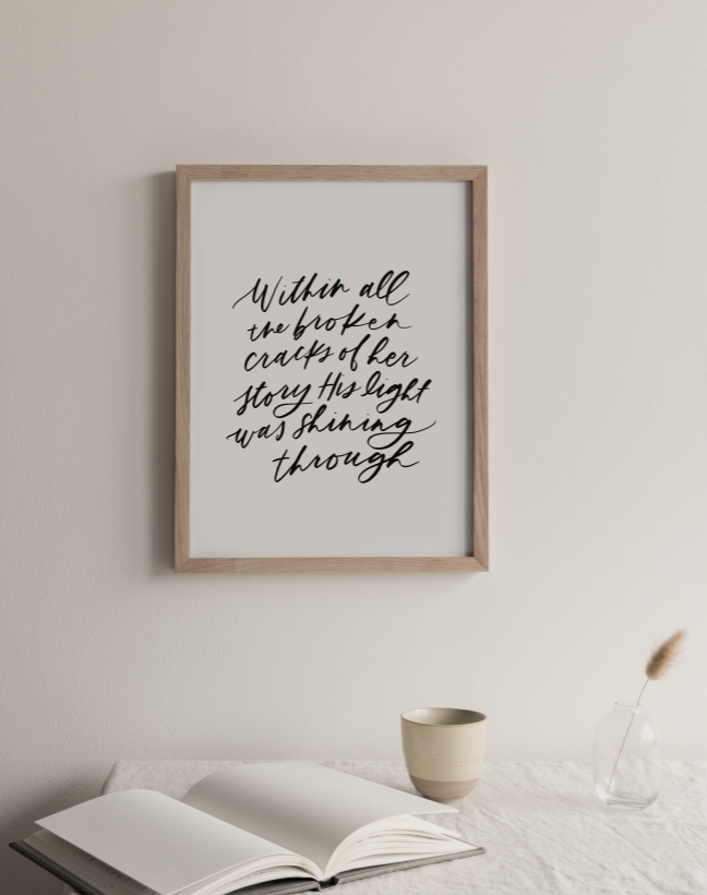 Shining Through Print B&W | Christian Print Decor | Gift