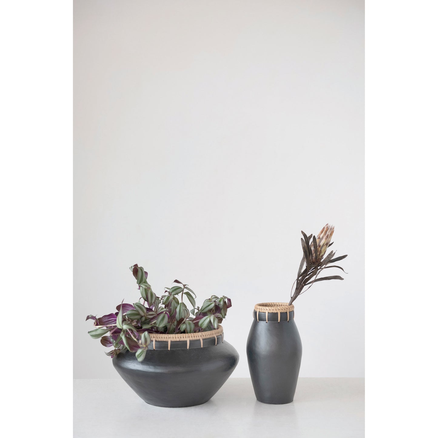 terra cotta vase, feathered farmhouse
