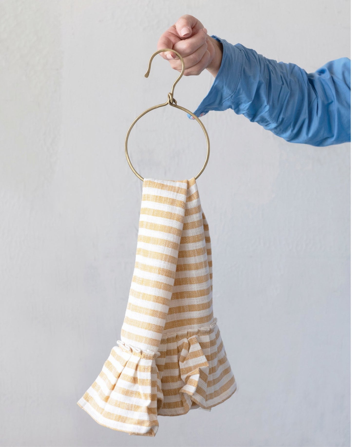 metal ring with hook, feathered farmhouse