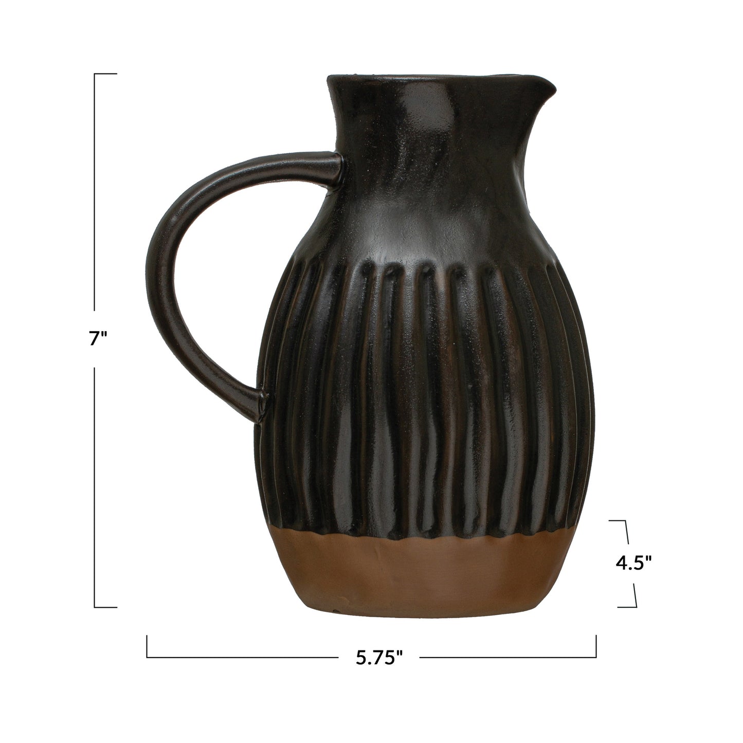 Matte Black and Tan Pitcher