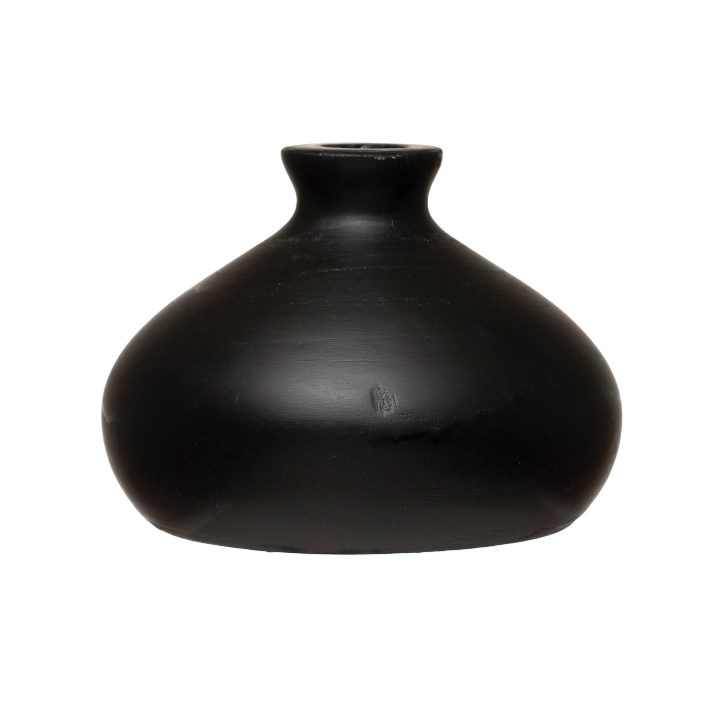 Black Paulownia Wood Vase, feathered farmhouse