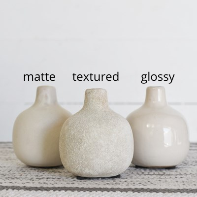 White Ball Vases