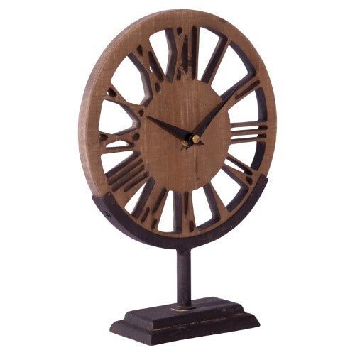 Wood + Metal Table Clock, The Feathered Farmhouse