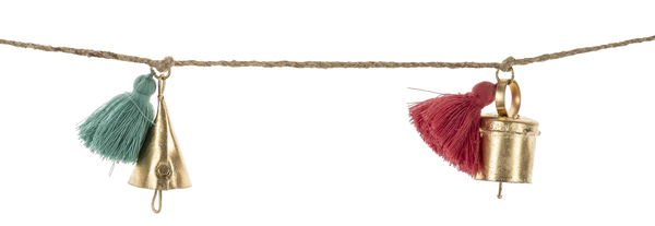 Mini Bell Garland, Feathered Farmhouse