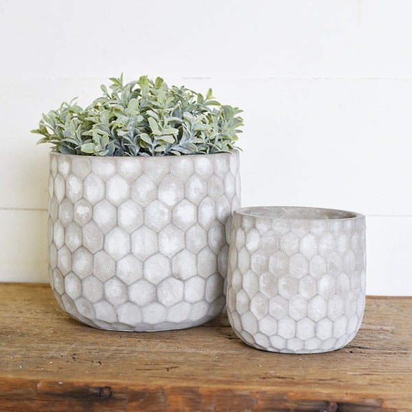 Honeycomb Pattern Pots - Set of Three