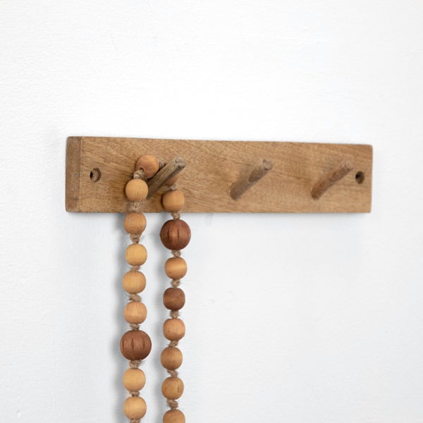 3 Hook Wood Wall Rack, The Feathered Farmhouse