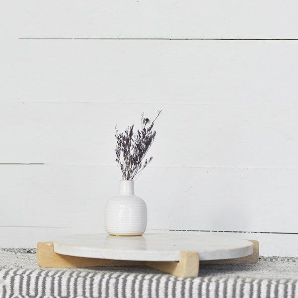 Wood + Marble Serving Tray