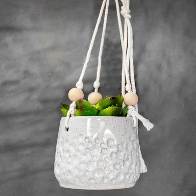 white ceramic hanging planter White Hanging Planter – The Feathered Farmhouse