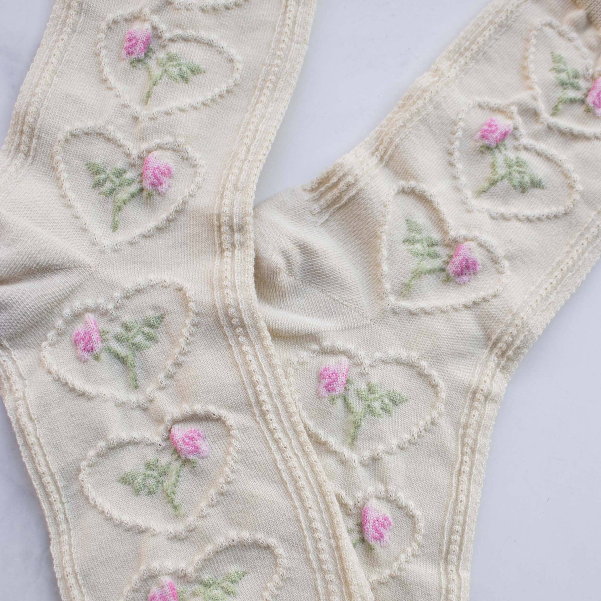 Vintage Rose & Heart Casual Socks, The Feathered Farmhouse