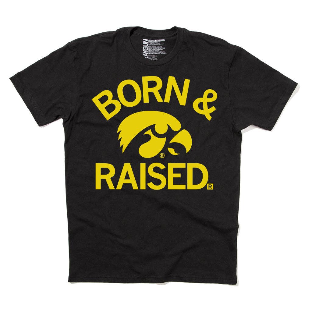 Hawkeyes Born & Raised Tee, Feathered Farmhouse