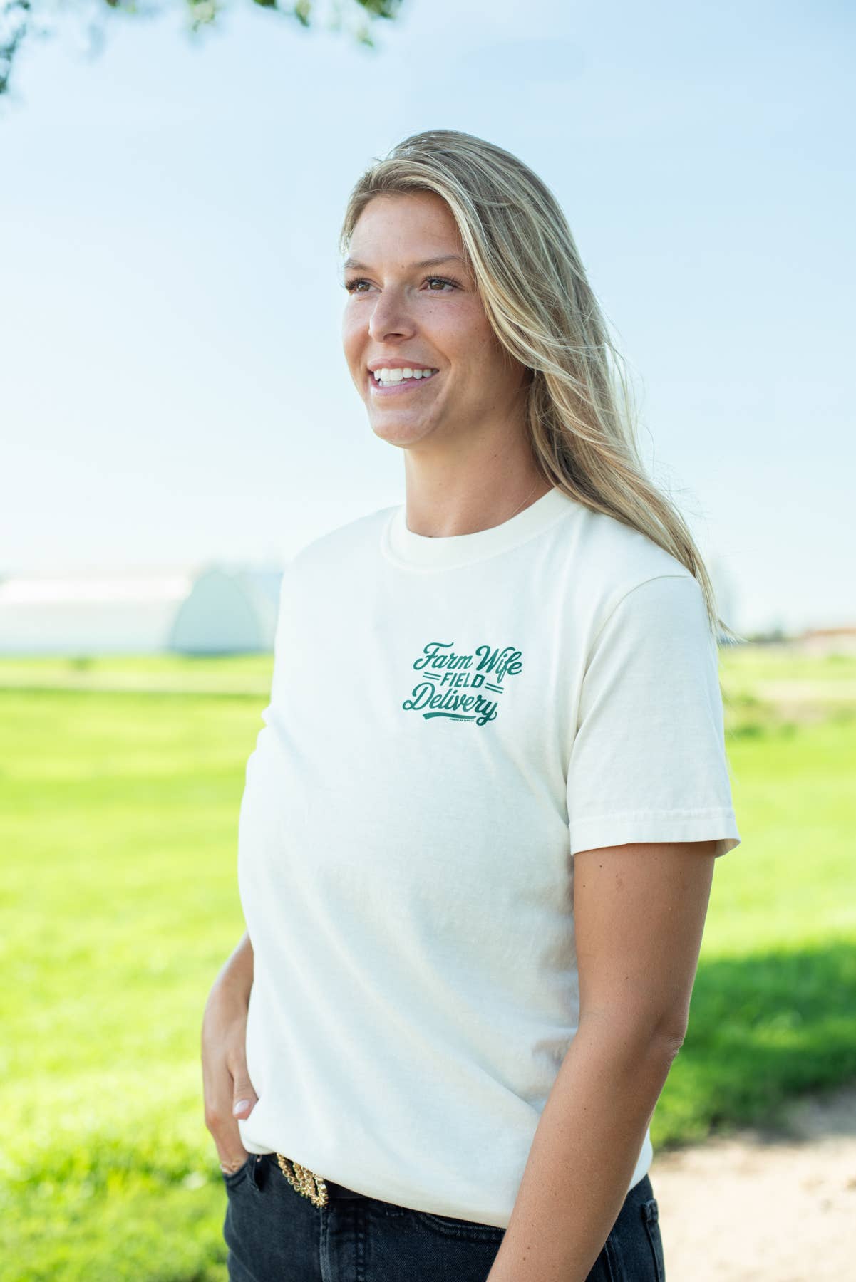 Western 'Farm Wife Field Delivery' Graphic Tee, Feathered Farmhouse