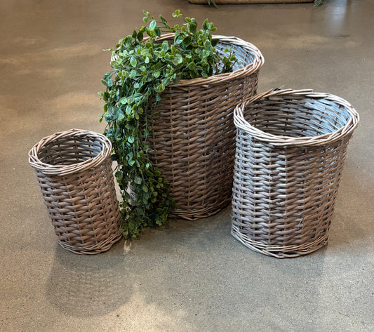 Grey Willow Baskets, Feathered Farmhouse