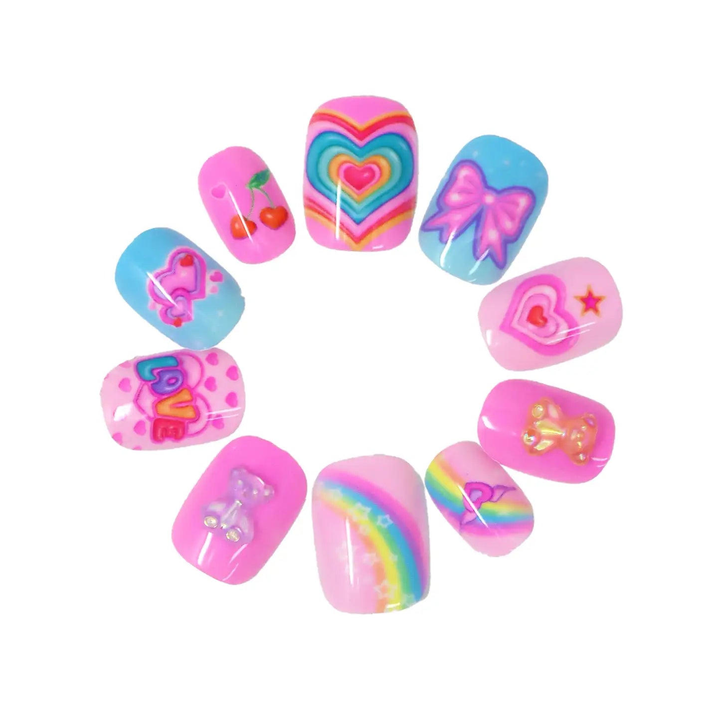 3D Gummy Bear Press On Nails, Feathered Farmhouse