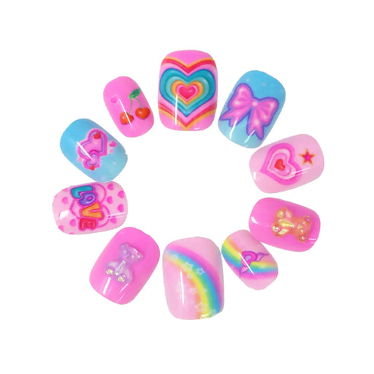 3D Gummy Bear Press On Nails, Feathered Farmhouse