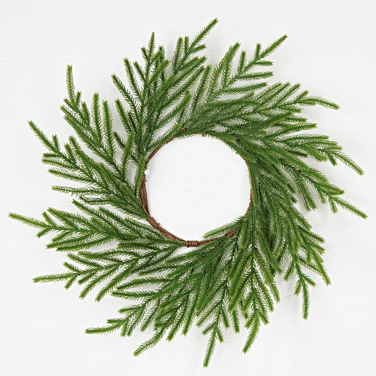 Evergreen Norfolk Pine Soft Touch Wreath, Feathered Farmhouse