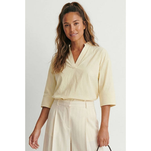 Contrast Stitch Detail Popover Blouse, Feathered Farmhouse