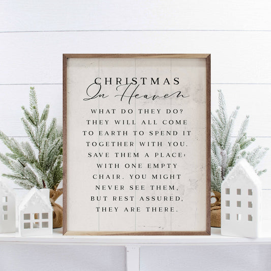 Christmas In Heaven Sign, Feathered Farmhouse