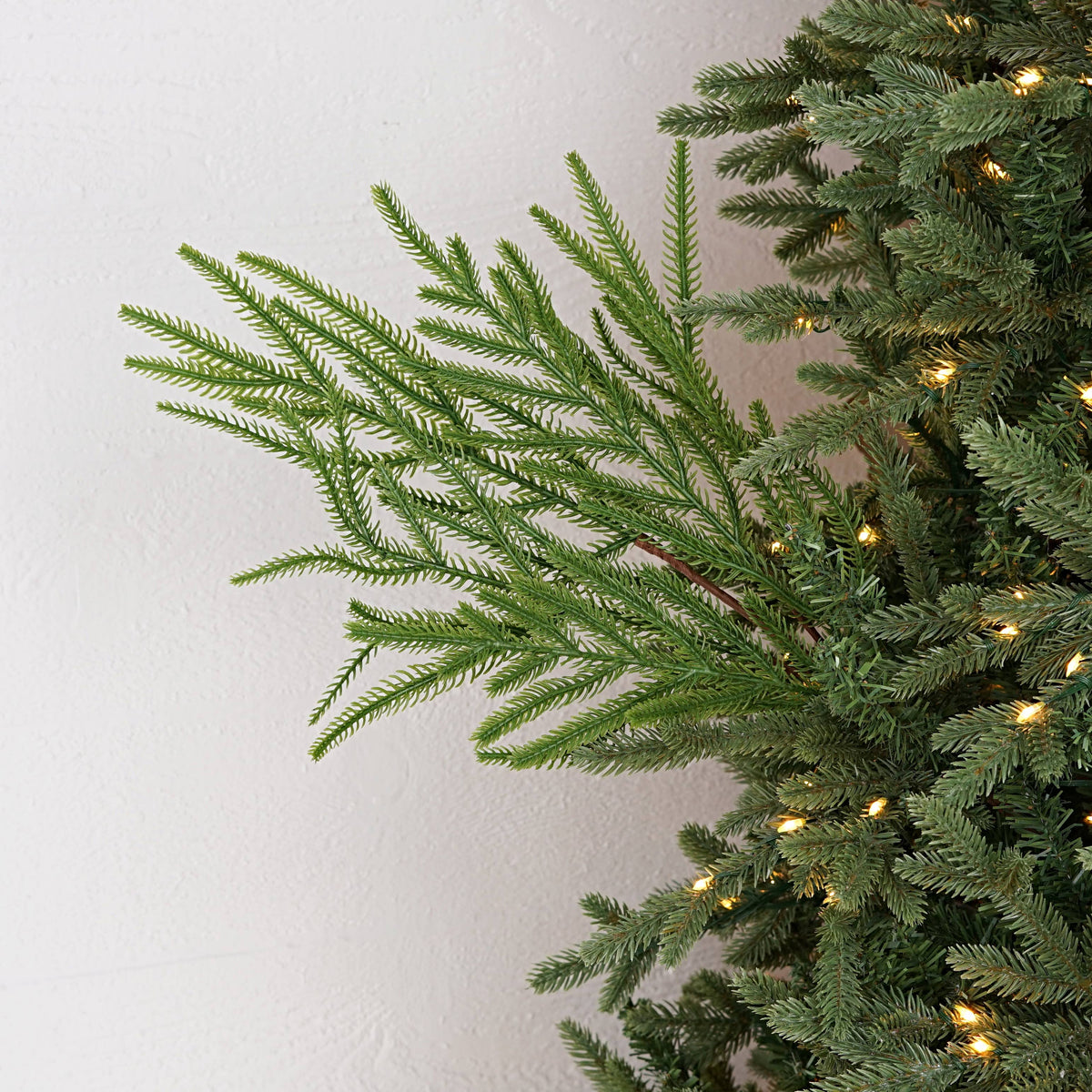 Evergreen Norfolk Pine Soft Touch Spray, Feathered Farmhouse