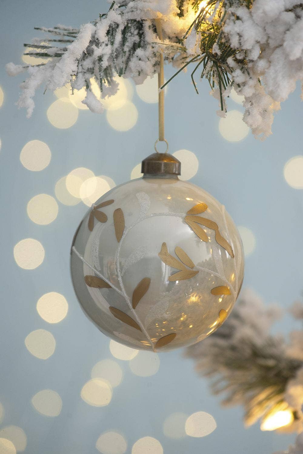 Winter Blossom Glass Ornament, The Feathered Farmhouse