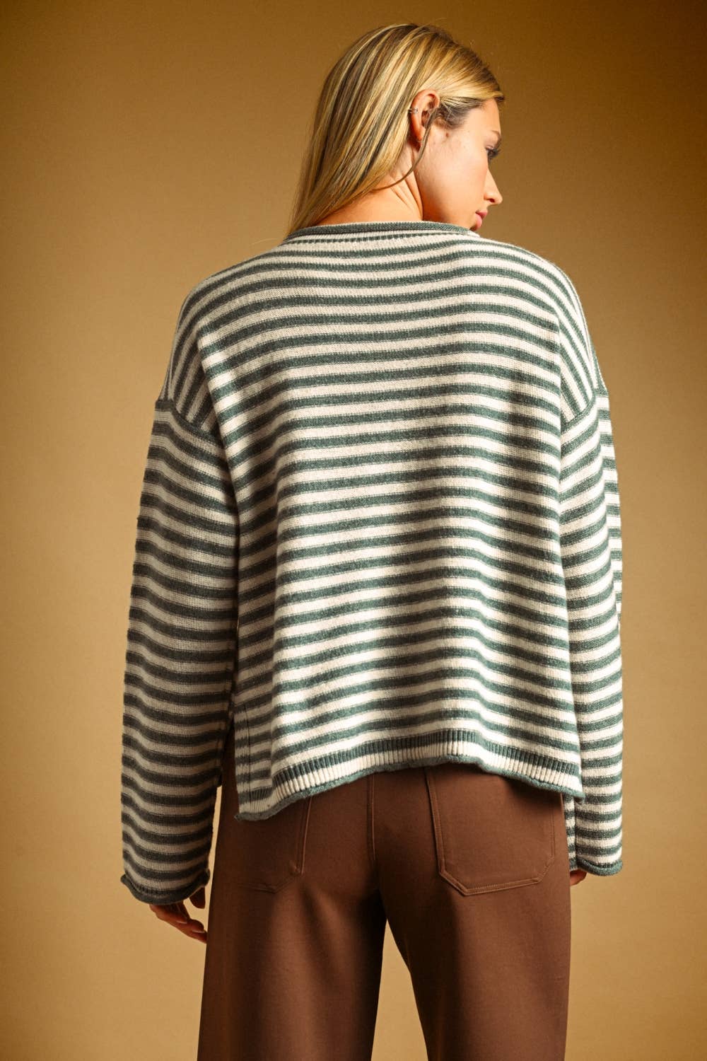 Striped Pattern Sweater, Feathered Farmhouse