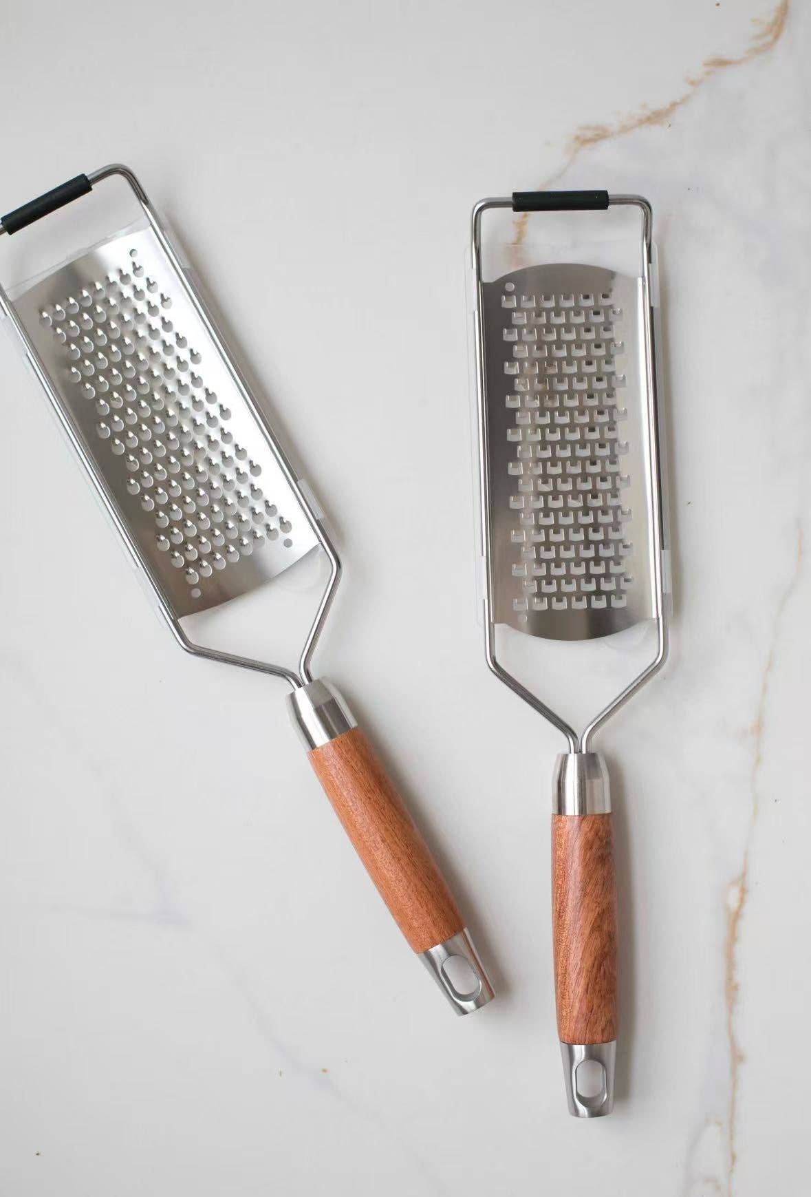 Cheese Grater with Walnut Wood Handle, Feathered Farmhouse